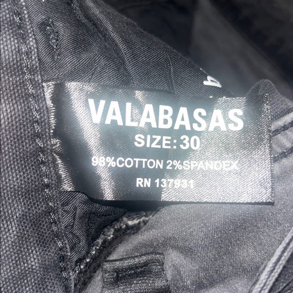 Valabasas Alpha Stacked Flare Bootcut Cargo Utility Distressed Jean Black 30 - Picture 8 of 8